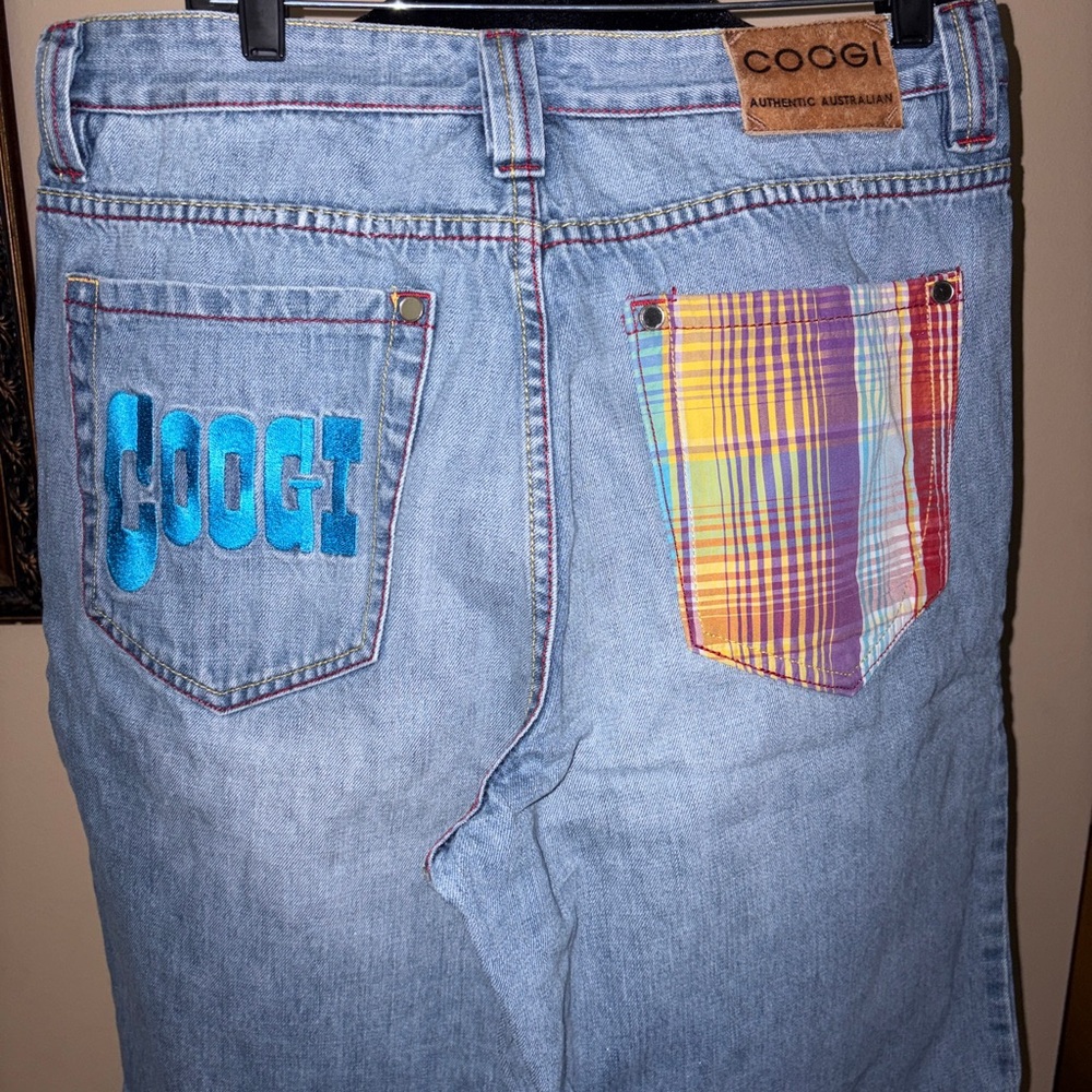 Authentic COOGI - Vintage Blue Jean Shorts with Colorful Signature Stitching